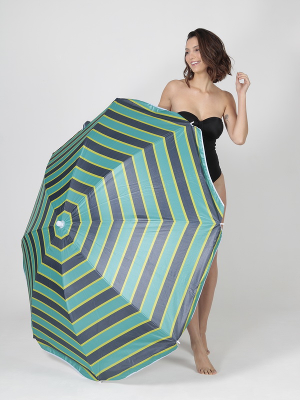 Guarda-Sol Ipanema 1,80m - AZUL MARINHO/TURQUESA/VERDE LIMÃO